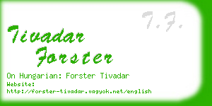 tivadar forster business card